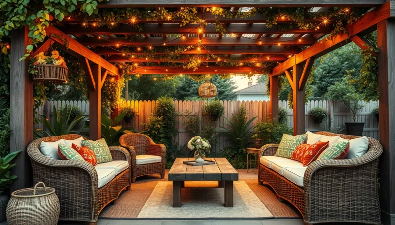 Aménager sa pergola en salon d'été : mobilier et agencement pratique