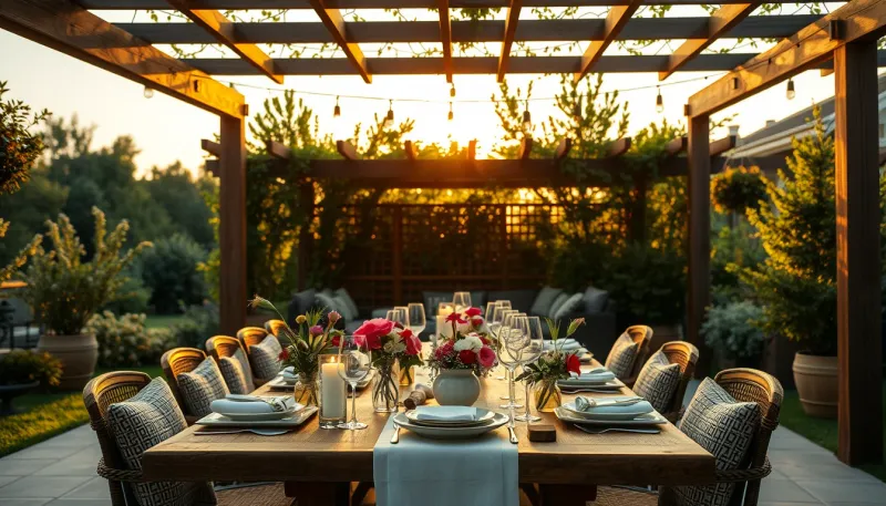Bien dimensionner l'espace table pour repas sous pergola