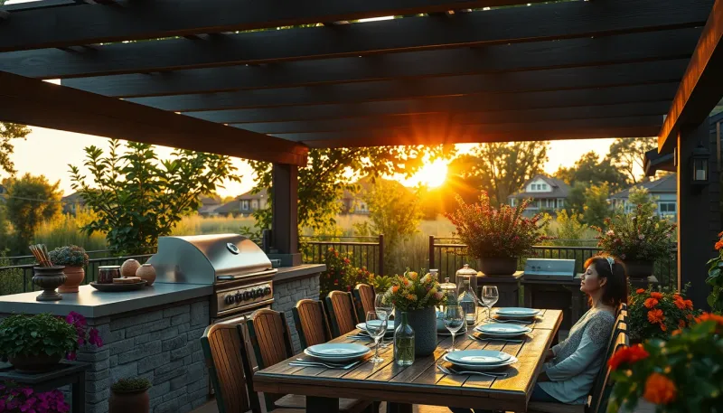 Créer une cuisine d'été sous une pergola : éléments essentiels à prévoir